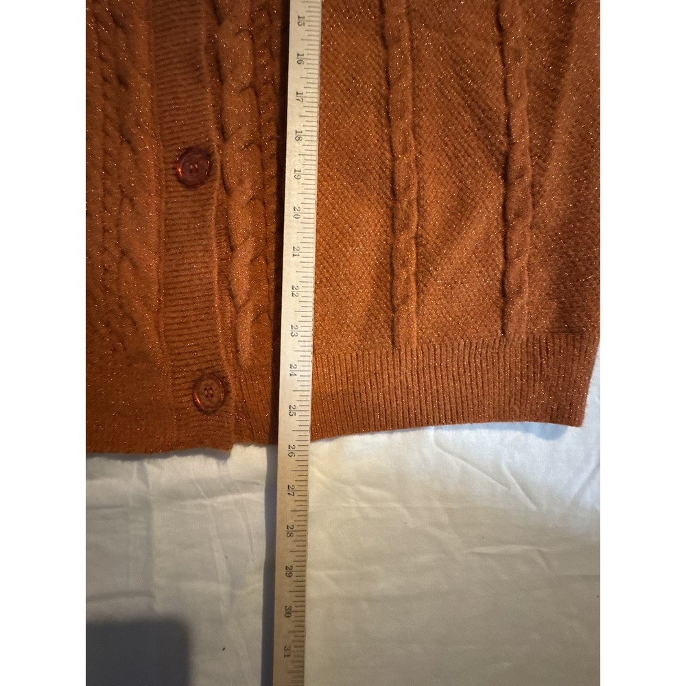 Taylor Swift Life of a Showgirl Glitter Cardigan Sweater Womens Size M/L Orange - Picture 7 of 8